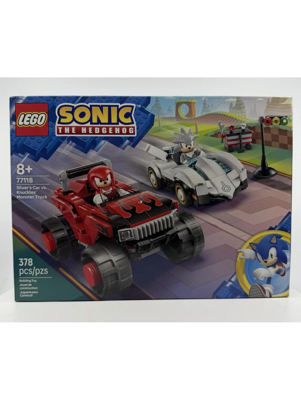 LEGO Sonic The Hedgehog Silver’s Car vs. Knuckles’ Monster Truck Bui 77118